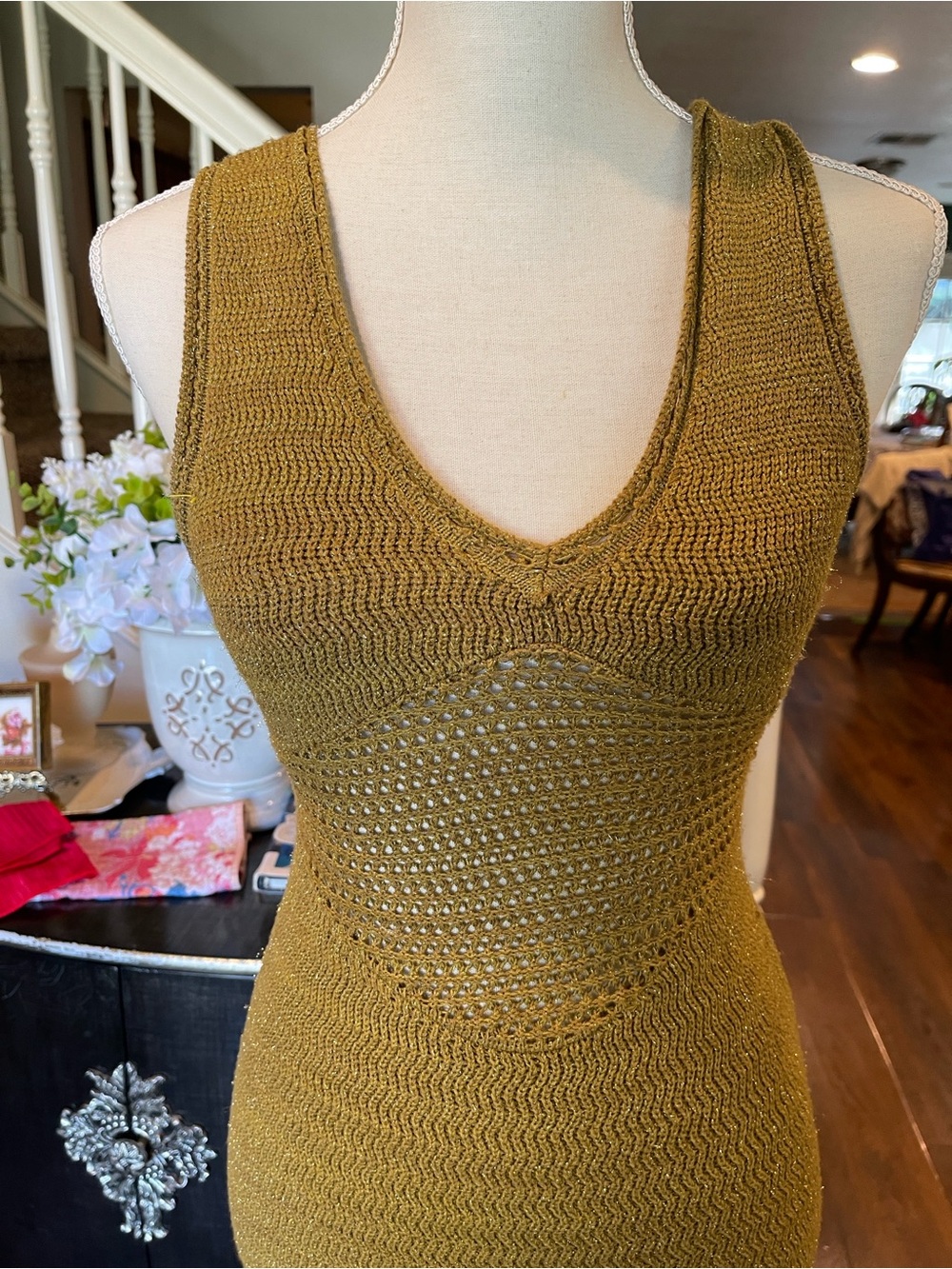 Torn by Ronny Kob Knit Sleeveless V-Neck dress size Small
